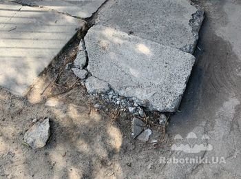 Восстановление тротуарного покрытия после ремонтных работ Киевво