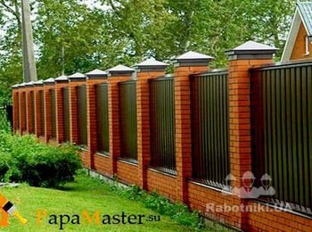 Установка забора (металлический и профнастил)