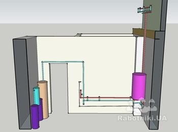Разводка металлопластиковых труб водопровода (ХВС и ГВС)