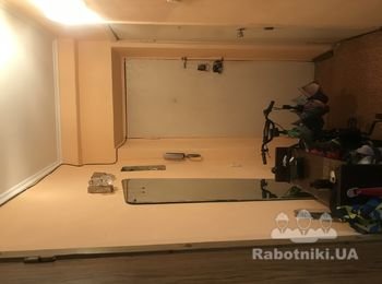 Демонтаж перегородок 14 кв.м, штукатурки 21,3 кв.м, плитки на стенах