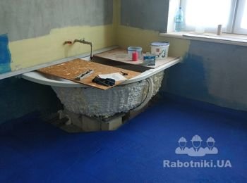 Плиточные работы - новая ванна комната.