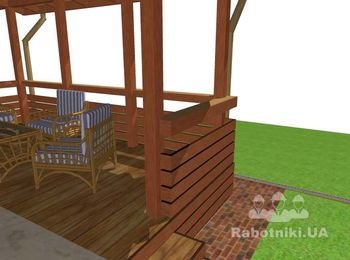 Пристройка беседки к жилому дому