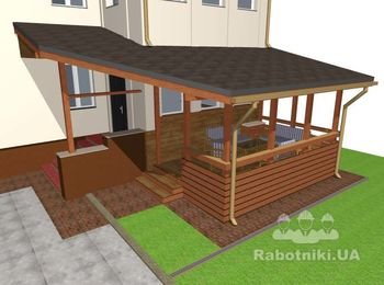 Пристройка беседки к жилому дому