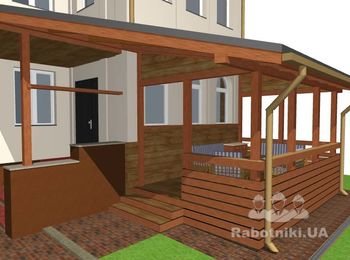Пристройка беседки к жилому дому