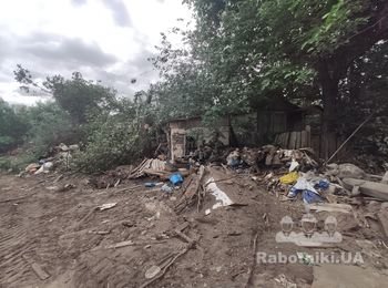 Расчистить участок от мусора и демонтаж постройки