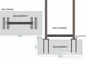 Фундамент для стелы 1.5х0.8х0.5м (0.6куба)