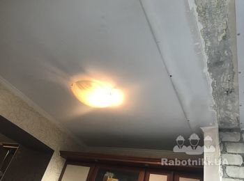 Утепление потолка с последующей шпаклёвкой и покраской