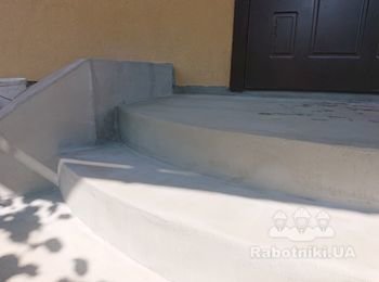 Укладка клинкерной плитки на входную группу (радиусные ступени)