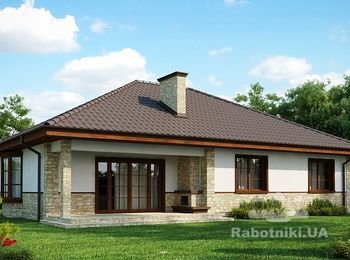 Постройка 1 этажного дома(коробка и крыша) по проекту Z10 с сайта z500
