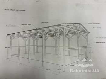 Строительство деревянного навеса для автотранспорта