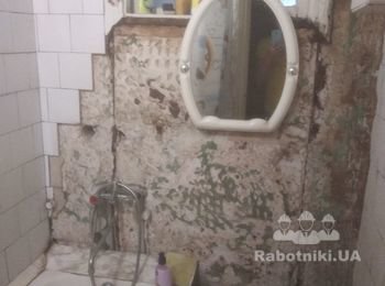 Подготовительные работы и укладка плитки в ванной комнате и туалете