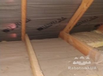 Перекрытие крыши битумной черепицей 130 кв.