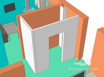 Сделать перегородку из гипсокартона в санузел.