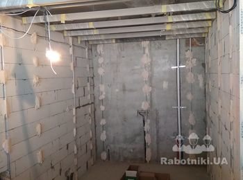 Изготовление гипсокартонная стен 40м2 и потолков 60м2