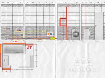 Укладка плитки в ванной (до 20-ти м)
