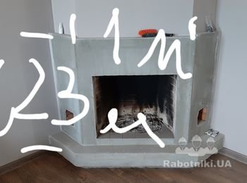 Отделка камина декоративной штукатуркой(Микуличи)
