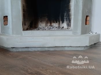 Отделка камина декоративной штукатуркой(Микуличи)