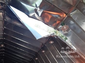 Ремонт алюминиевой кровли ангара