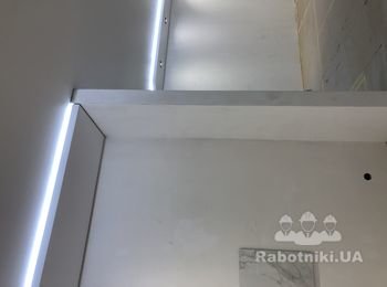 Монтаж багет на потолок , монтаж молдингов на стены. Помещение 60 кв/м
