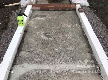 Укладка 10 кв.м. тротуарной плитки на бетонное основание
