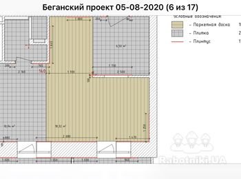 Монтаж плитке в санузле + пол в коридоре и кухне