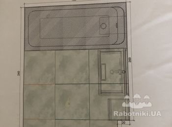 Облицовка плиткой 120/60 ванной 23м2
