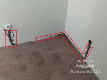 Выровнять откосы под 90, штукатурка штроб.