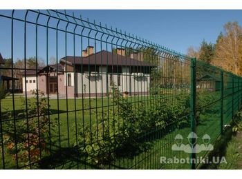 Монтаж металлического секционного забора 75м