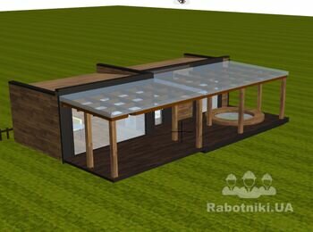 Будівництво каркасного будинку до 100 м2, парна. Є ще схожі проекти.