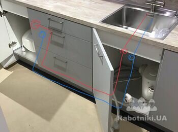 Монтаж чистовой сантехники в магазине