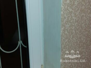 Подштукатуить и поклеить обои комната 3*3, сделать откосы 2 окна