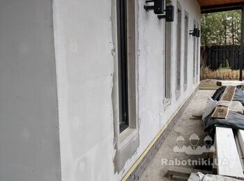 Фасадные работы, село Севериновка 90м2.кв. +60м.пог. /финиш
