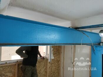 Демонтаж металлоконструкций. Срезка мет. швеллера, сварочные работы.