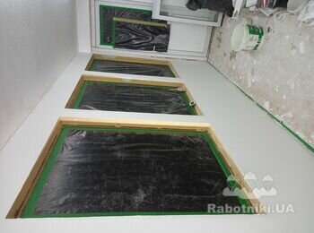 Откосы из ламината на 4 окна и 2 двери.