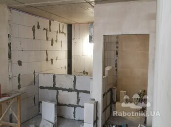 Доделать перегородки из газоблока 30м