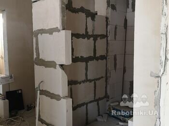 Доделать перегородки из газоблока 30м
