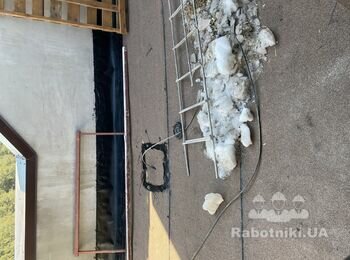 Разводка слива водостока на террасе