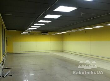 Ремонт торгового помещения. Шпатлевка, покраска, армстронг, электрика