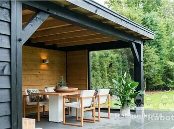 Беседка из дерева под ключ 8,5х4,5м (Осокорки) (Киев)