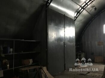 Монтаж ангара арочного 35*12 м