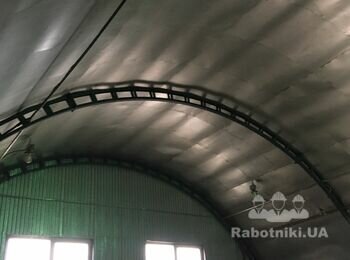 Монтаж ангара арочного 35*12 м