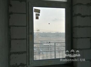 Демонтаж металлопл окна + закладка пеноблоком