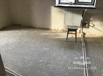 Стяжка пола и плиточные работы