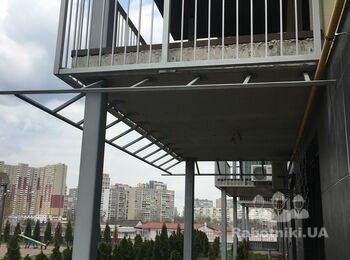 Изготовление и монтаж козырька на балкон из металла+битумная черепица