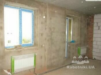 Шпаклевание стен и укладка плитки