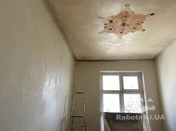 Вирівняти стик стелі і стіни, під гіпсовий карниз. 15м