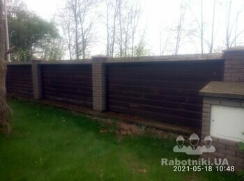 Забір Заміна дерев'яного заповнення на пластикову терасну дошку