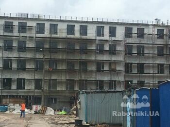 Затянуть фасад декоративной штукатуркой барашек. Объём 1000м2