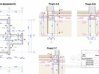 Работы по возведению трех одинаковых фундаментов