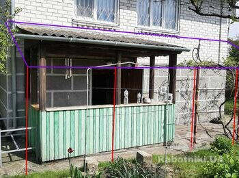 Строительство крыши над верандой и терассой